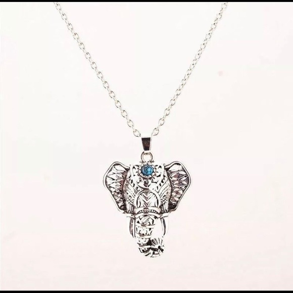 3 for $20 Elephant Turquoise Blue Silver Necklace - Picture 2 of 4